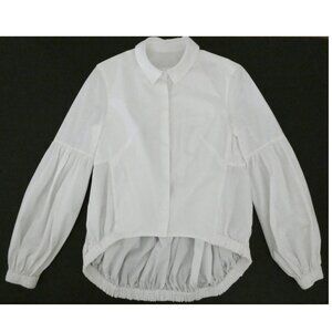 PASKAL white cotton blouse XS gathered hem